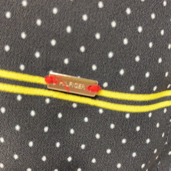 Tommy Hilfiger navy Striped/polka dot blouse.  Bundle only. - Picture 4 of 7